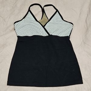 Lululemon V Neck Tank Top Polka Dot Luon Sz 6